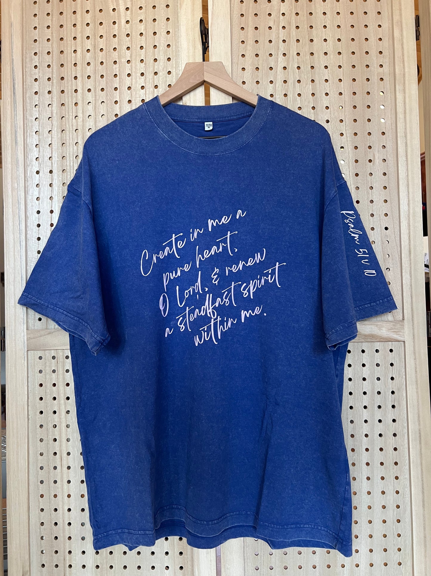 Create In Me Vintage Tee : Lilac on Blue