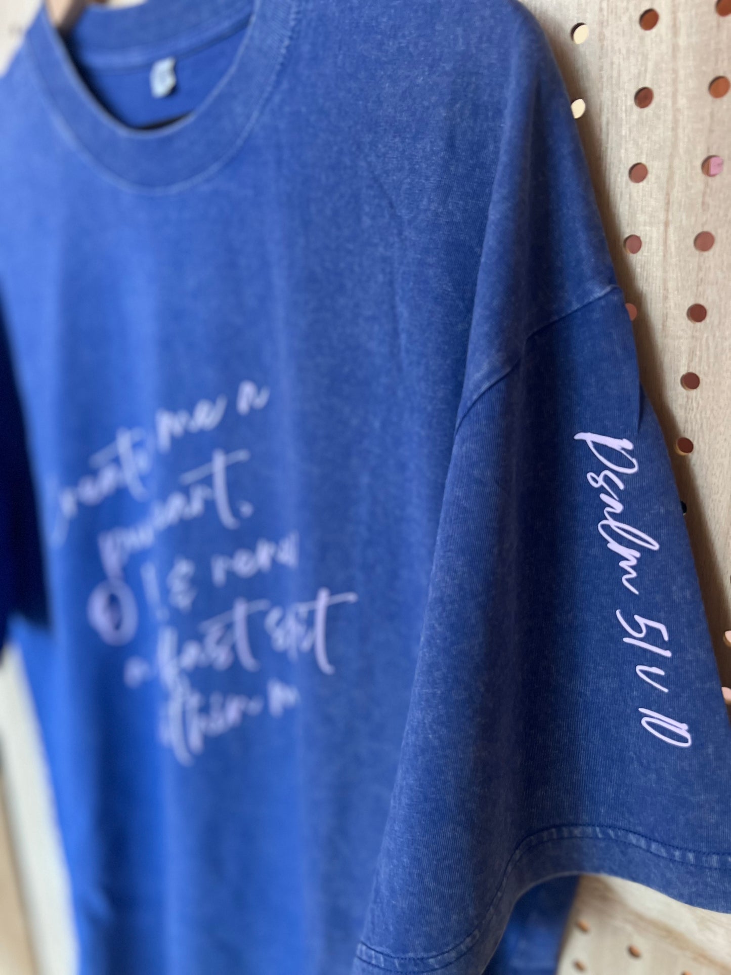 Create In Me Vintage Tee : Lilac on Blue