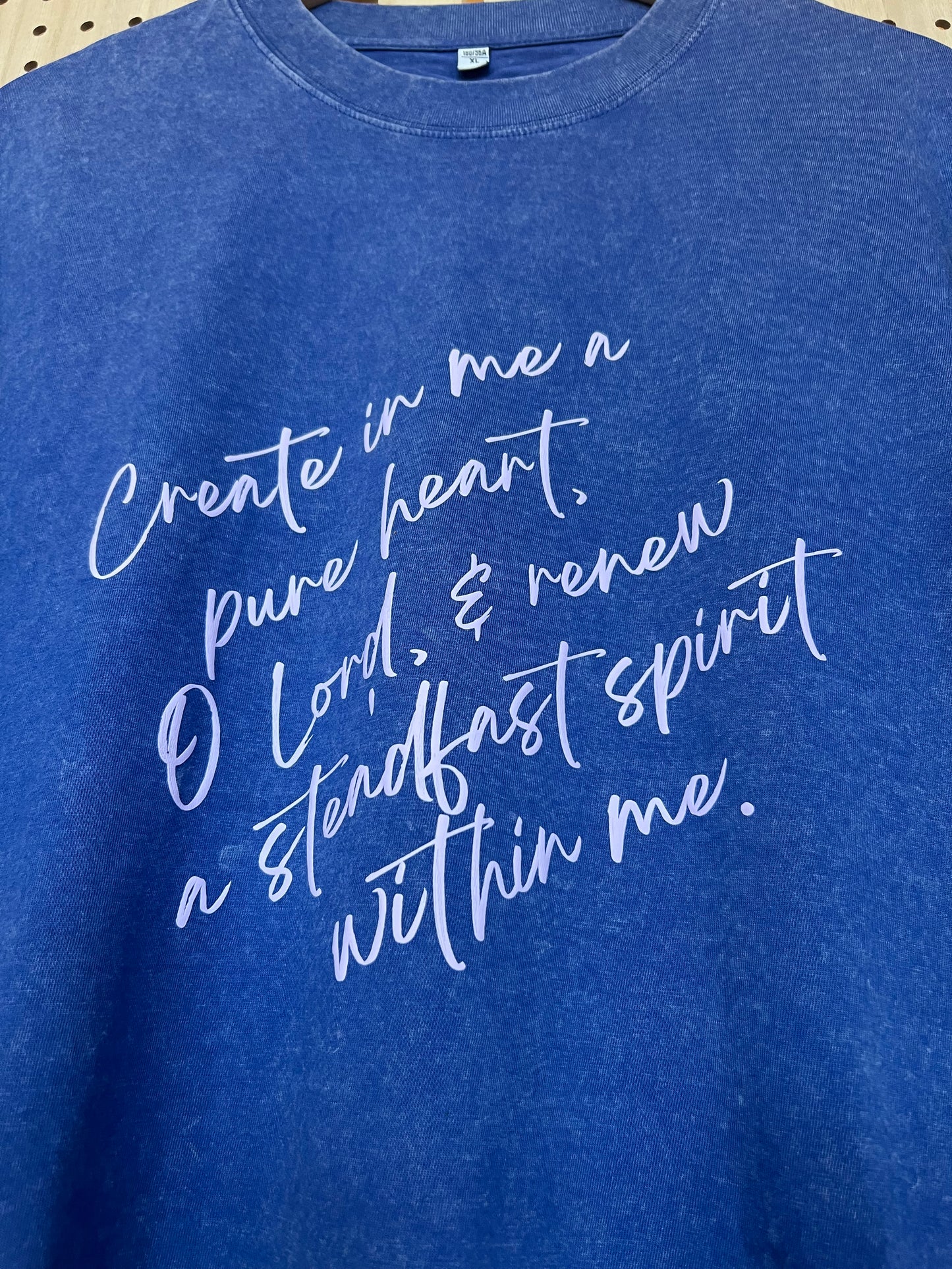 Create In Me Vintage Tee : Lilac on Blue