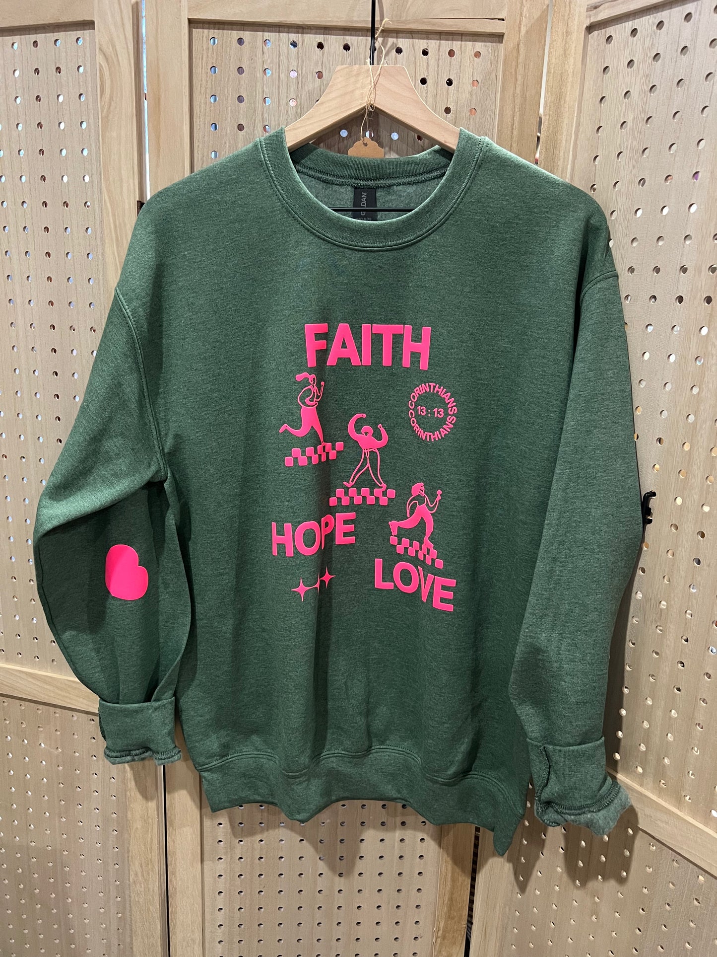 Faith Hope Love Retro Crewneck