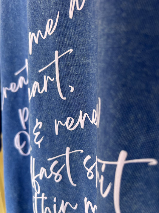 Create In Me Vintage Tee : Lilac on Blue