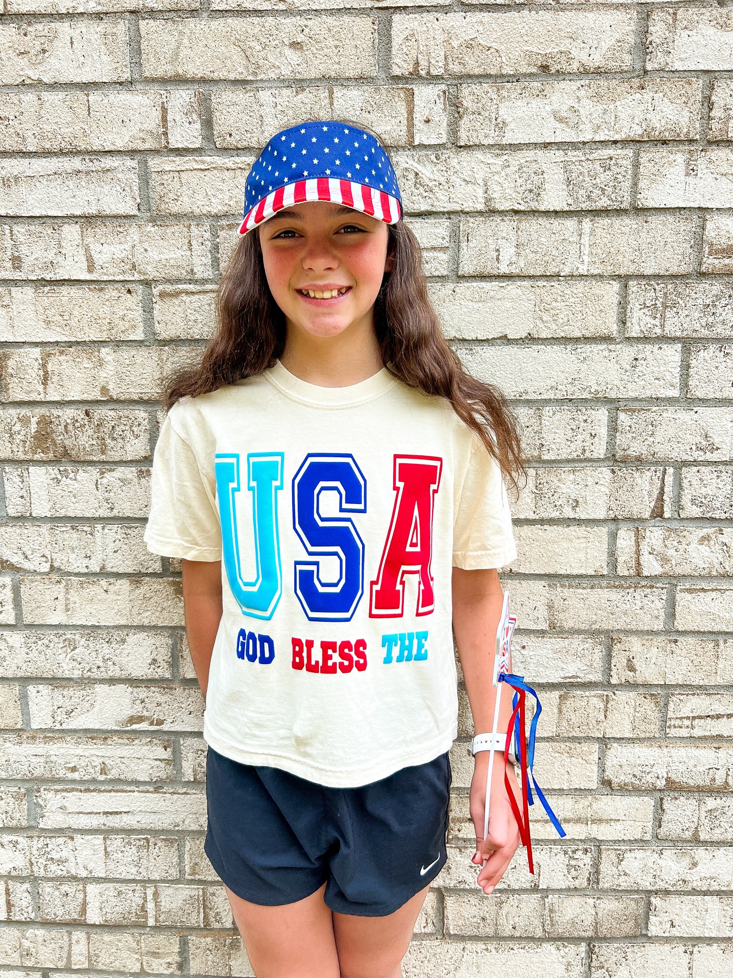 Multi Color Boxy Tee || USA or JLY