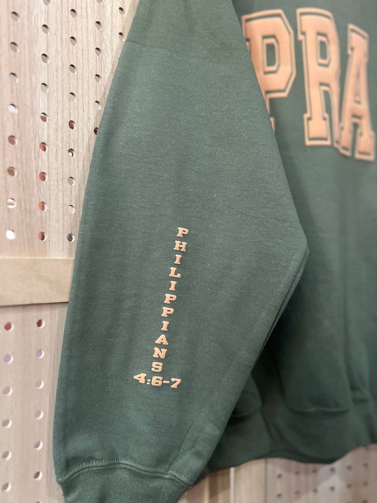 P R A Y Crewneck in Sage