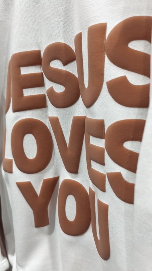Jesus Loves You Crew White