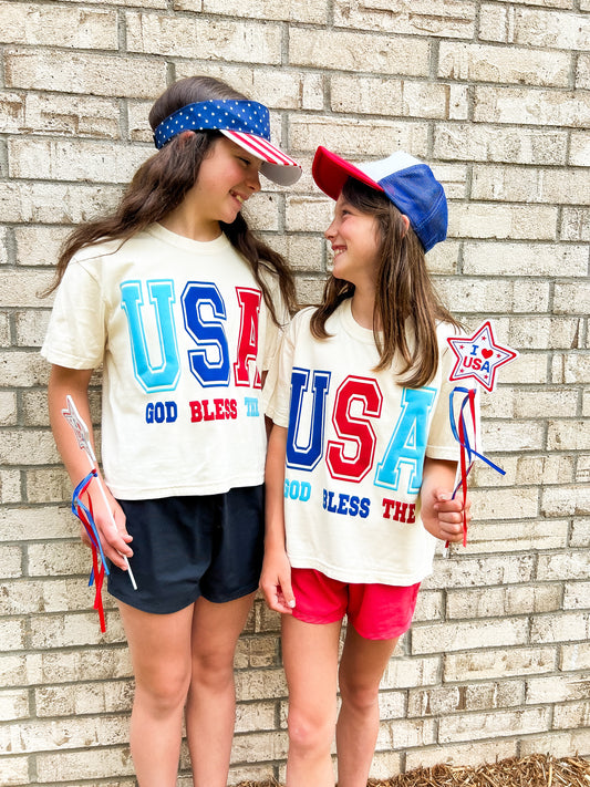 Multi Color Boxy Tee || USA or JLY