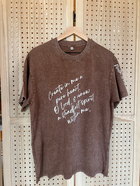 Create In Me Vintage Tee : White on Brown