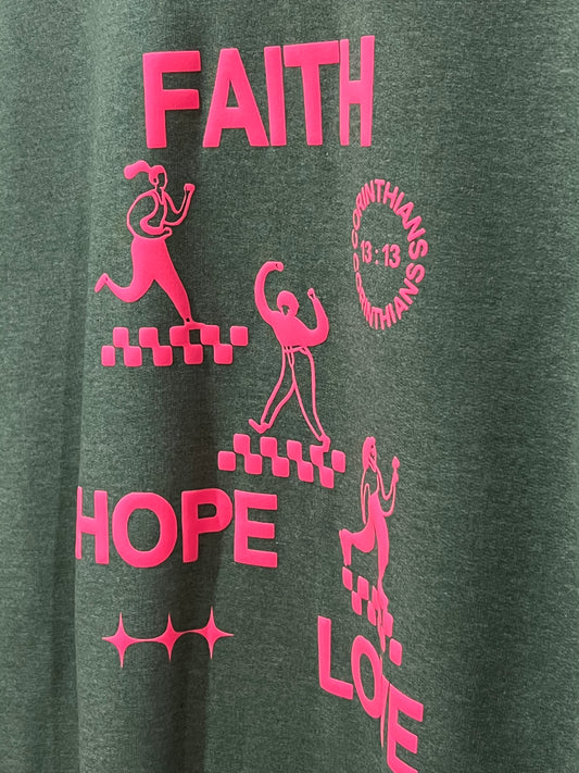 Faith Hope Love Retro Crewneck
